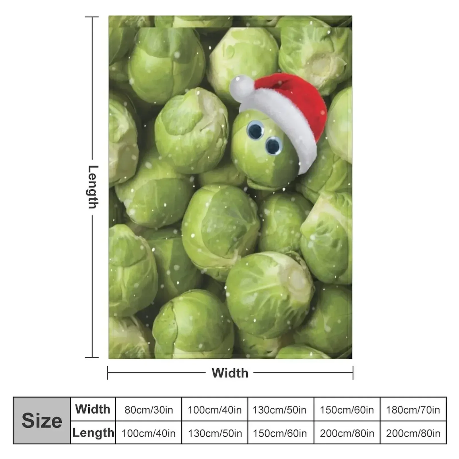 Christmas Sprout With Santa Hat Print Throw Blanket Sofa Extra Large Throw Furry Blankets