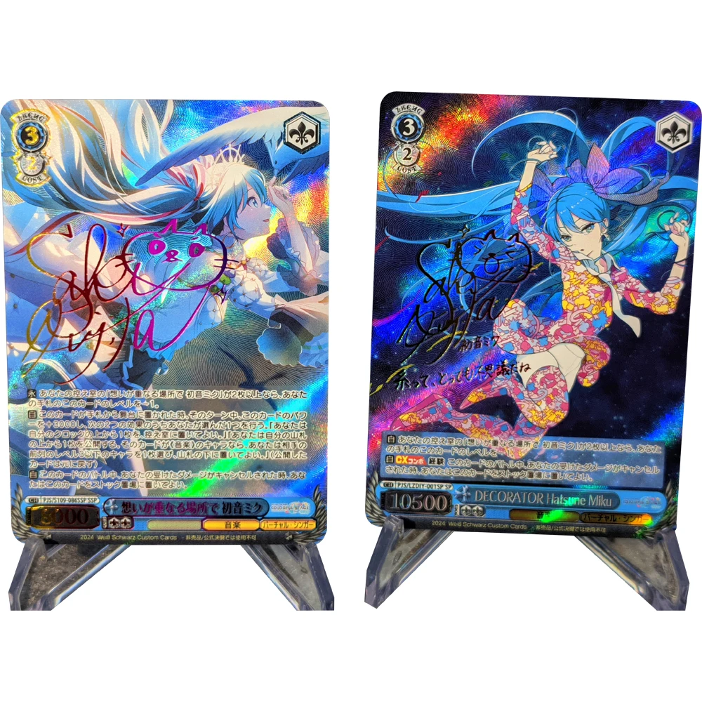 

Anime Hatsune Mikus Signature Card Gilding WS Collection Card Refractive Color Rainbow Flash Double Sided UV Texture Gifts