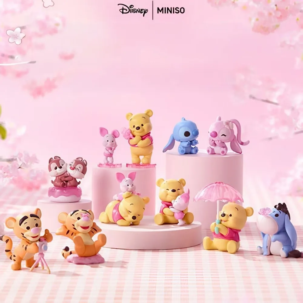 

New Miniso In Stock Winnie The Pooh Spring Honey Language Cherry Blossom Season Series Blind Box Handmade Ornament Girl Gift