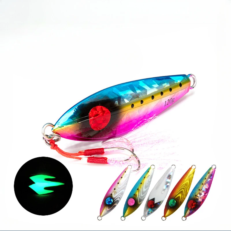 

Southern Oil Boat FishingLead fish120g150gSlowShaking and Slow Sinking Iron Plate Night Light Bait Cod Grouper Falling Fake Bait