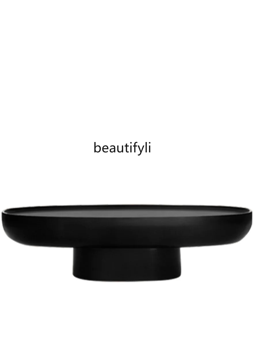 

Simple and Light Luxury Oval Coffee Table Black High-Grade Fiberglass Living Room Home Creative Strange Shape Coffee Table