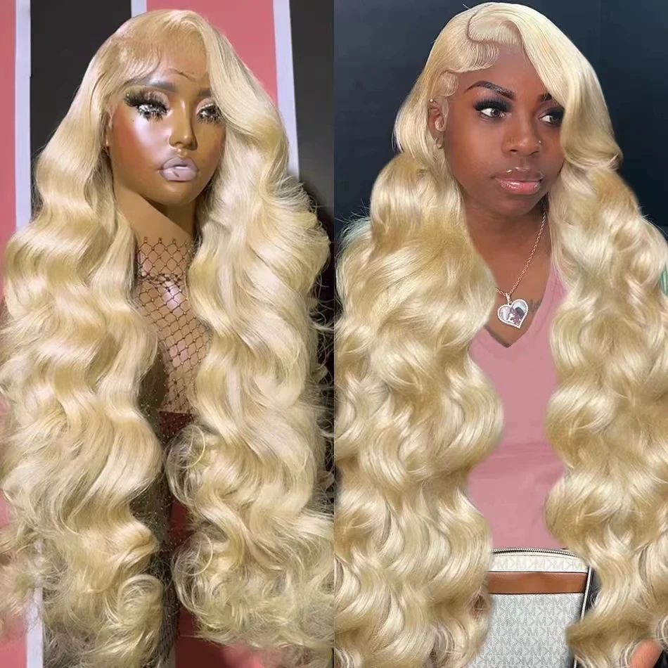 

Quande Honey Blonde Body Wave Lace Front Wig 13x4 613 Brazilian Colored Human Hair Wigs HD Transparent Lace Frontal Wigs