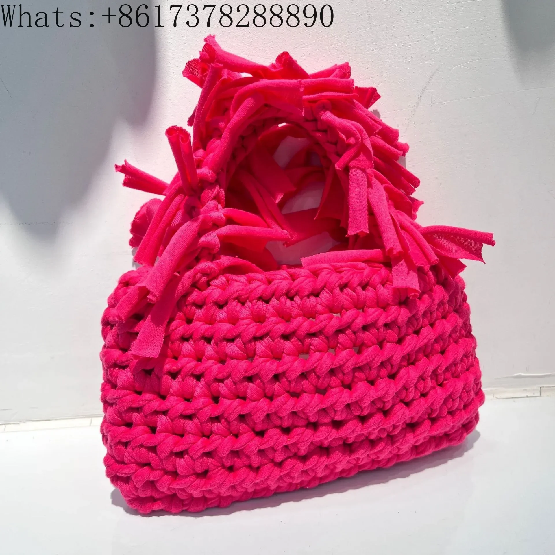 2023 new handmade wool woven bag Hyun-a Kim tassel handbag fashion Joker basket bag