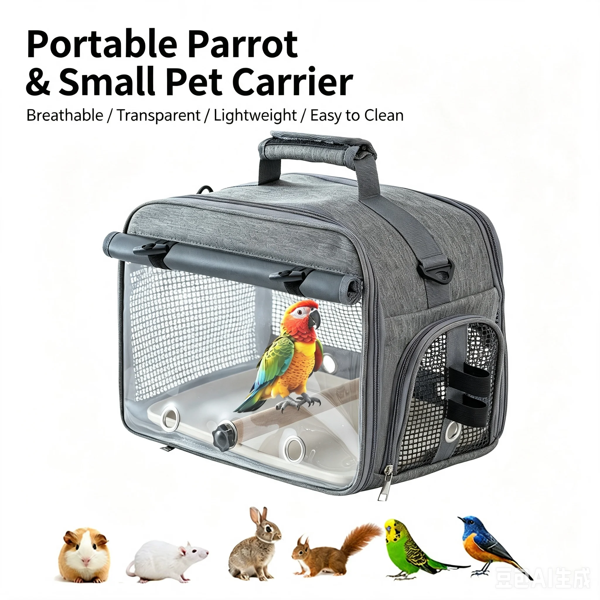 outdoor-travel-small-animal-transport-bag-with-adjustable-shoulder-strap-shade-curtain-for-parakeet-guinea-pig-rabbit