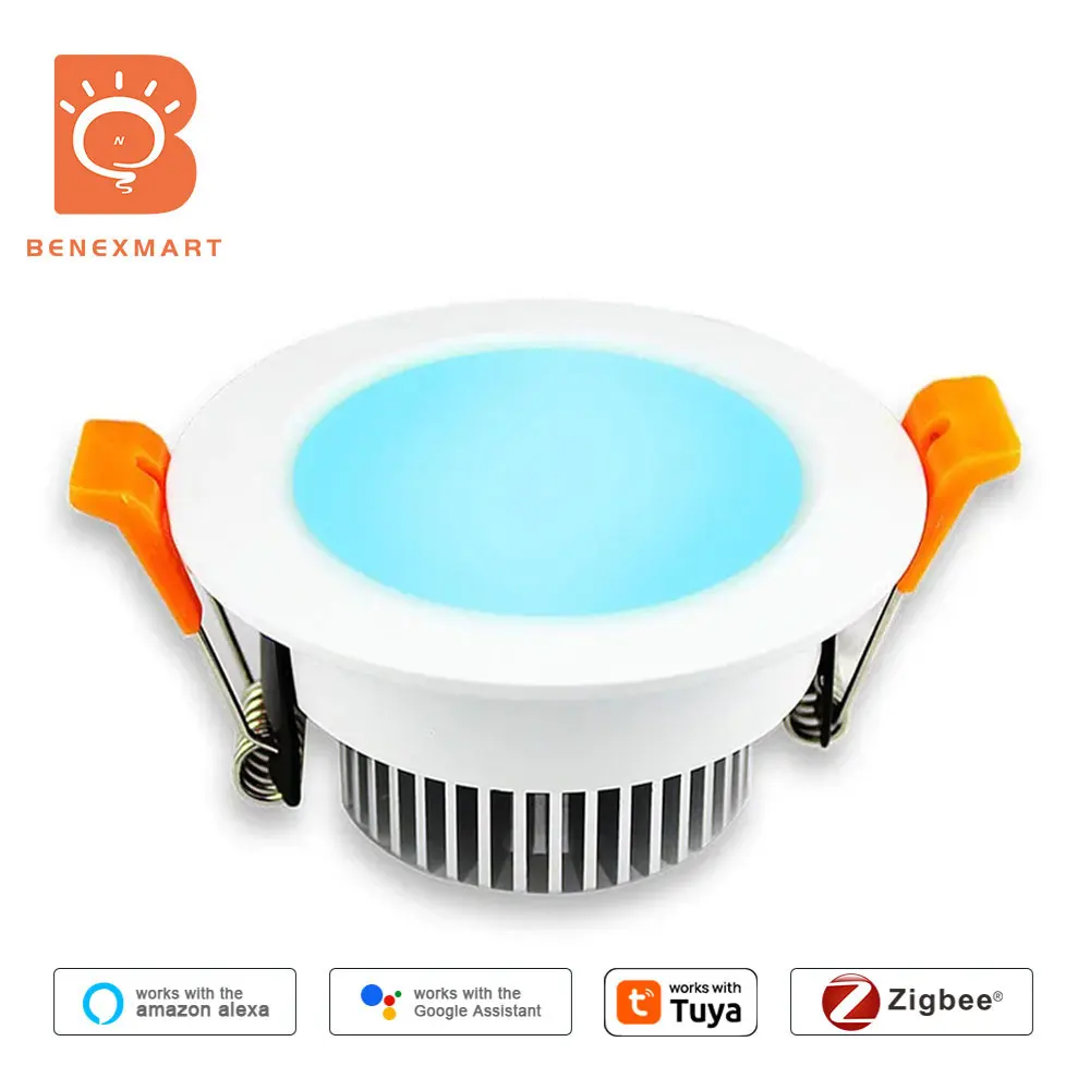 

Benexmart Zigbee 3.0 LED Downlight RGBW Dimming Spot for Ceiling 9W 12W 15W Work with Tuya SmartThings Hubitat Alexa Google Home