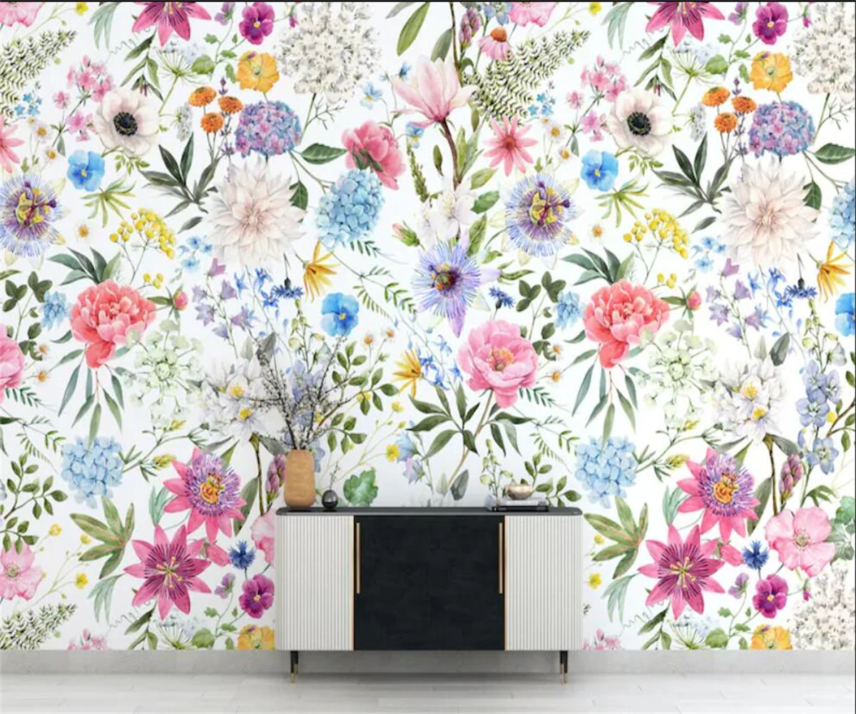 Beibehang Customize Latest Flower Waterproof Smooth Self-Adhesive Bedroom Living Room Decoration Painting Background Wallpaper