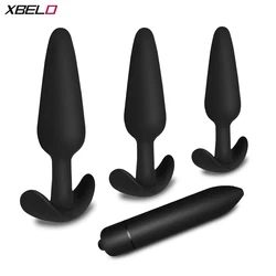 4pcs/set Beginner Butt Plug for Men Silicone Anal Plug Prostate Massager Bullet Vibrator Adult Goods Sex Toy for Men Women Gay