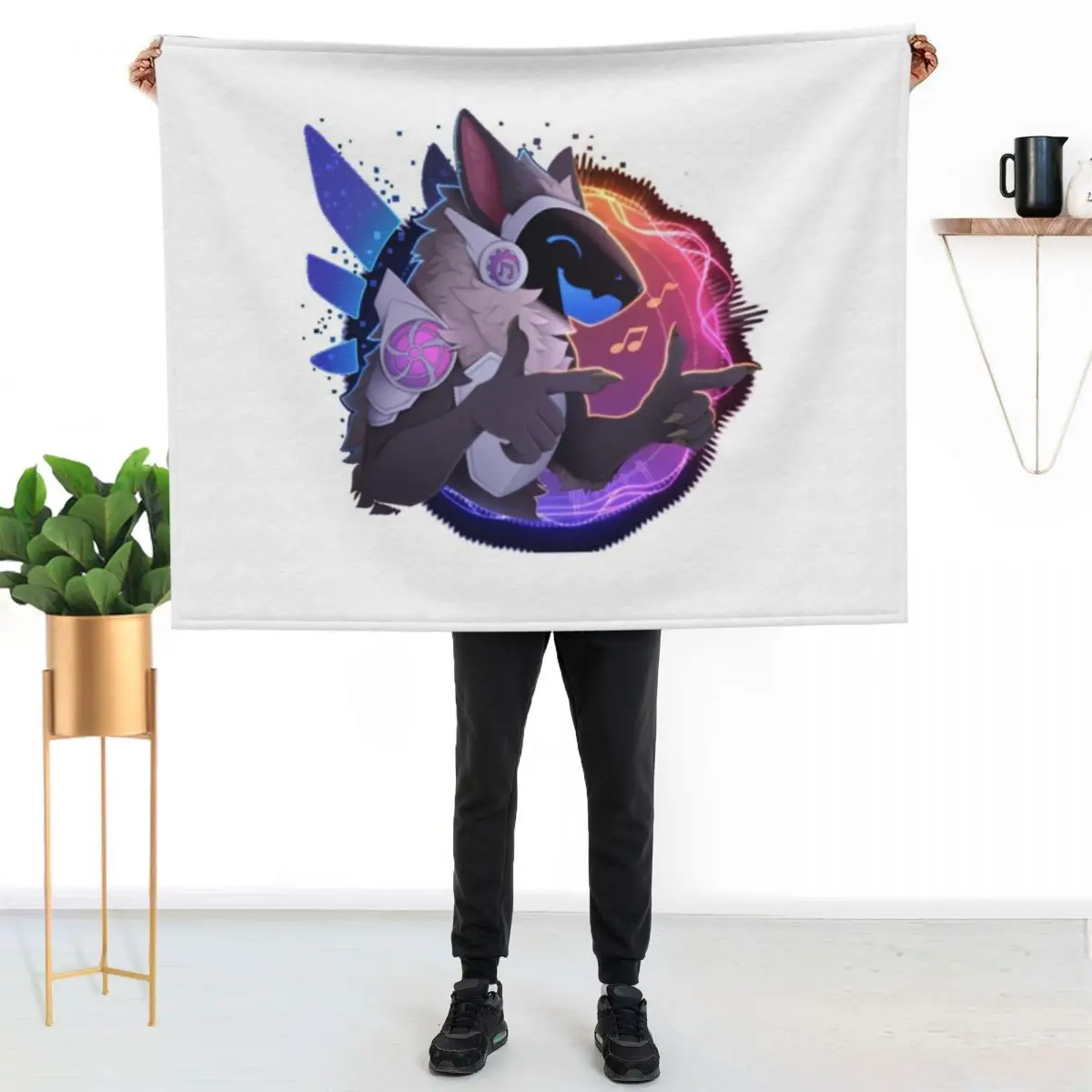 

Disco protogen Throw Blanket Soft Warm Blanket Gift for Men Women Adults