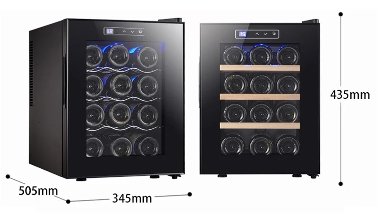 Lemari Pendingin Anggur Mini dengan Rak Kayu Beech, Pendingin Anggur dengan Sistem Pendingin Udara