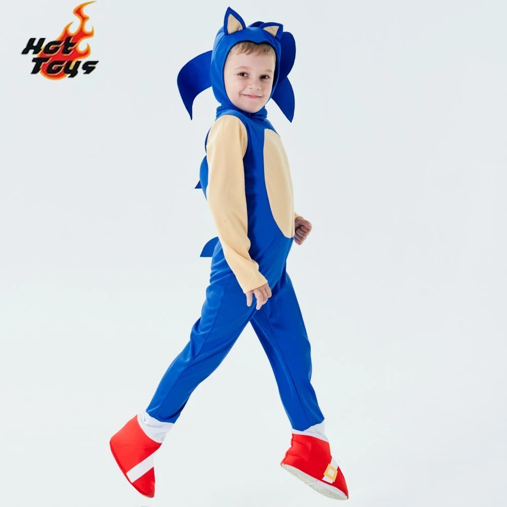 Sıcak Oyuncaklar Anime Oyunu Sonic Cosplay Kostüm çocuk Kirpi Zentai Cadılar Bayramı Partisi Performans Kostüm Bodysuit
