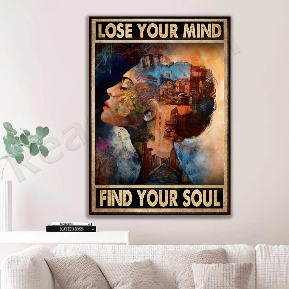 Lose My Mind, Find My Soul Vintage Poster, Adventure Poster, Love Nature Print, Vintage Poster