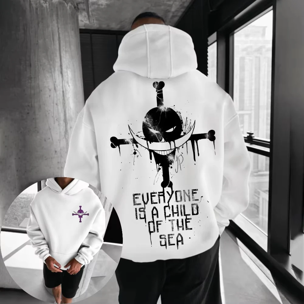 EEN STUK 2025, Nieuwe Hot heren Hoodie Trui Whitebeard Anime Lente en Herfst Jongens kinderen Trendy Ouder-kind Kleding