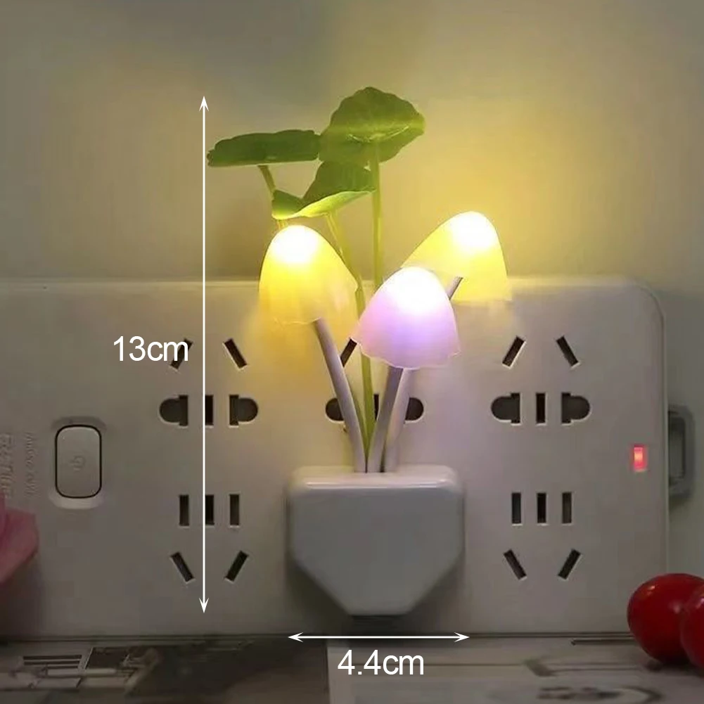 20V 3 LED Wall Light-control Sensor Night Light Induction Dream Fung Mushroom Lamp Home Bedroom Decoration EU & US Plug