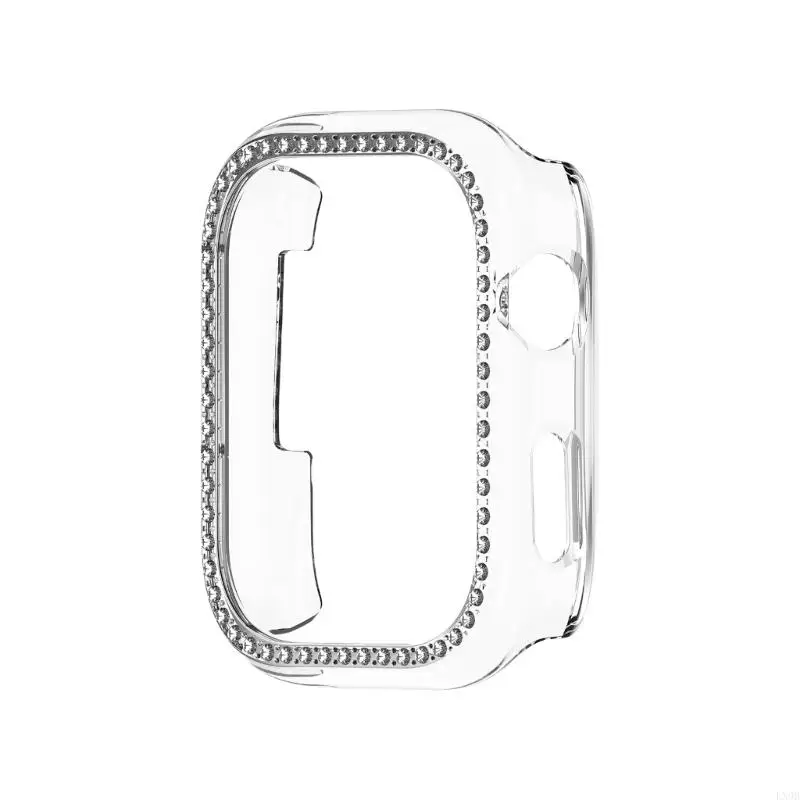  Fashionable Protective Shell For Dedicated Smartwatch Hollowed Single Line Rhinestoned Accent Anti Scratches