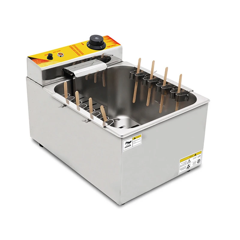 

12L Single Cylinder Electric Deep Fryer Cheese Hot Dog Sticks Frying Machine Electric Deep Hot Corn Dog Fryer Machine