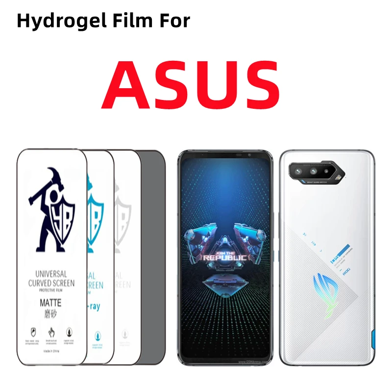 

2pcs HD Hydrogel Film For ASUS Zenfone 8 9 10 11ultra 12ultr Matte Screen Protector For ASUS Rog Phone 9pro 8pro 7 6pro 5pro 3