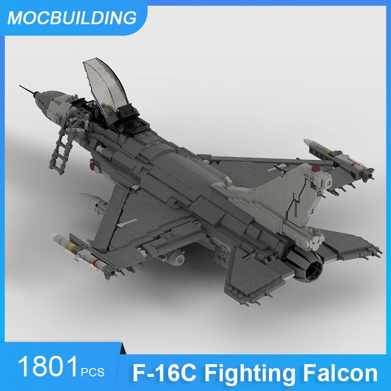 MOC Building Bricks F-16C Block 50 Fighting Falcon Aircraft Model Transportation Collection Display Creative Toys Gifts 1801PCS