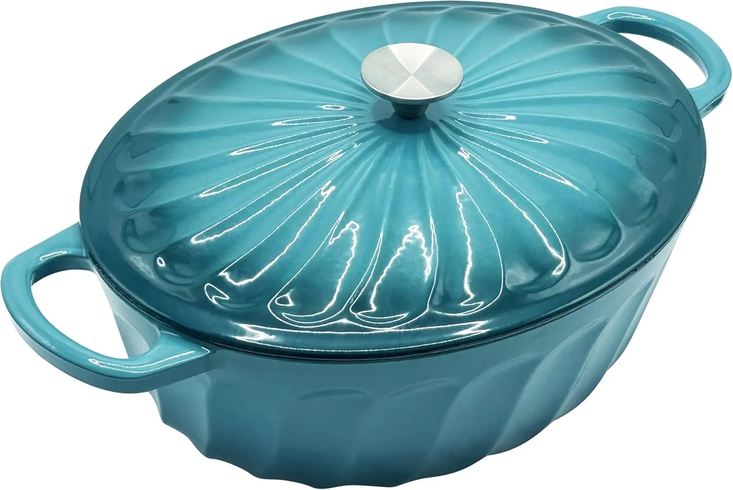

Enameled Oval Dutch Oven Pot with Lid, 7 QT Cast Iron Dutch Oven with Dual Handles for Cooking, Bread Baking, Frying, Non-stick