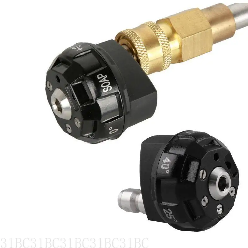 

31BC Pressure Washer Nozzle Tips 6 in 1 Changeover 1/4 Inch Quick Connect Pressure up to 4000PSI Linear Fan-shaped Foam