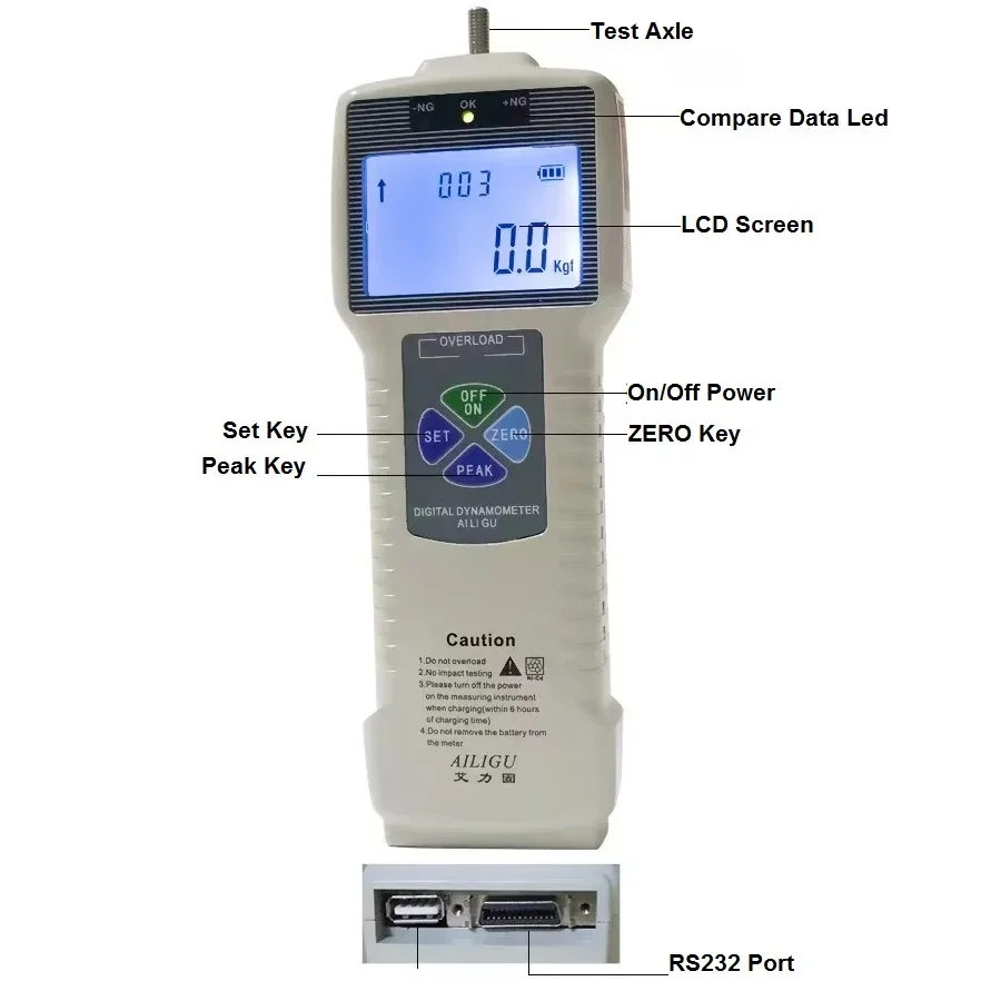 DS2 Series 100N-5KN Precision Digital Split Push-pull Dynamometer Push Force Meter DS2-30KN-XD