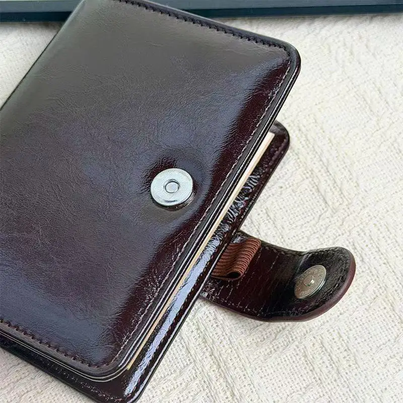 Retro Brown Japanese Snap M5 Loose-leaf Notebook High-value Texture Schedule Check-in Portable Diary Stationery Supplies Gift