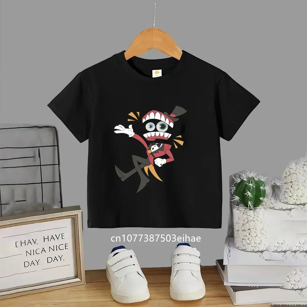 Soft Cotton Kids T-Shirt The Amazing Digital Circus Cartoon Print, Children Short Sleeve Casual Tops Anime Outfit for Boys Girls