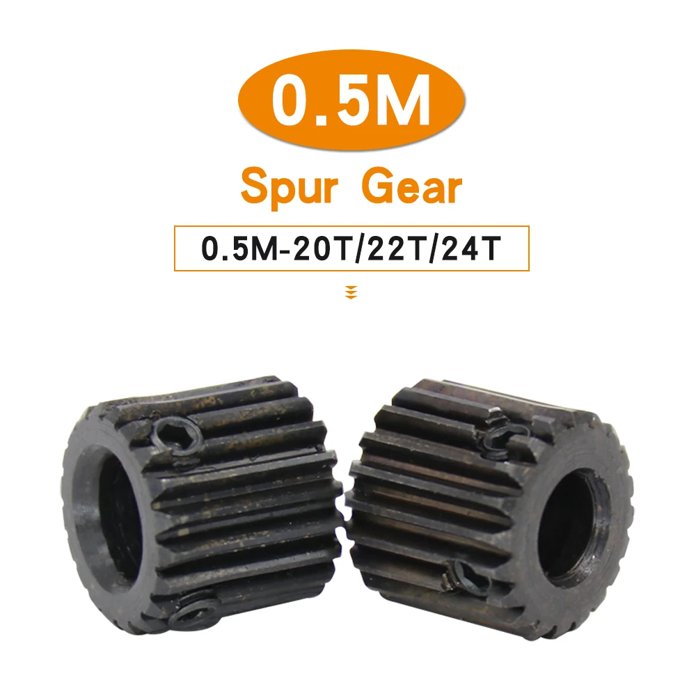 

Spur Gear 0.5M-20T/22T/24T SC45#Carbon Steel Blackening Mini Gear Wheel Bore Size 4/5/6/6.35 mm Transmission Accessories