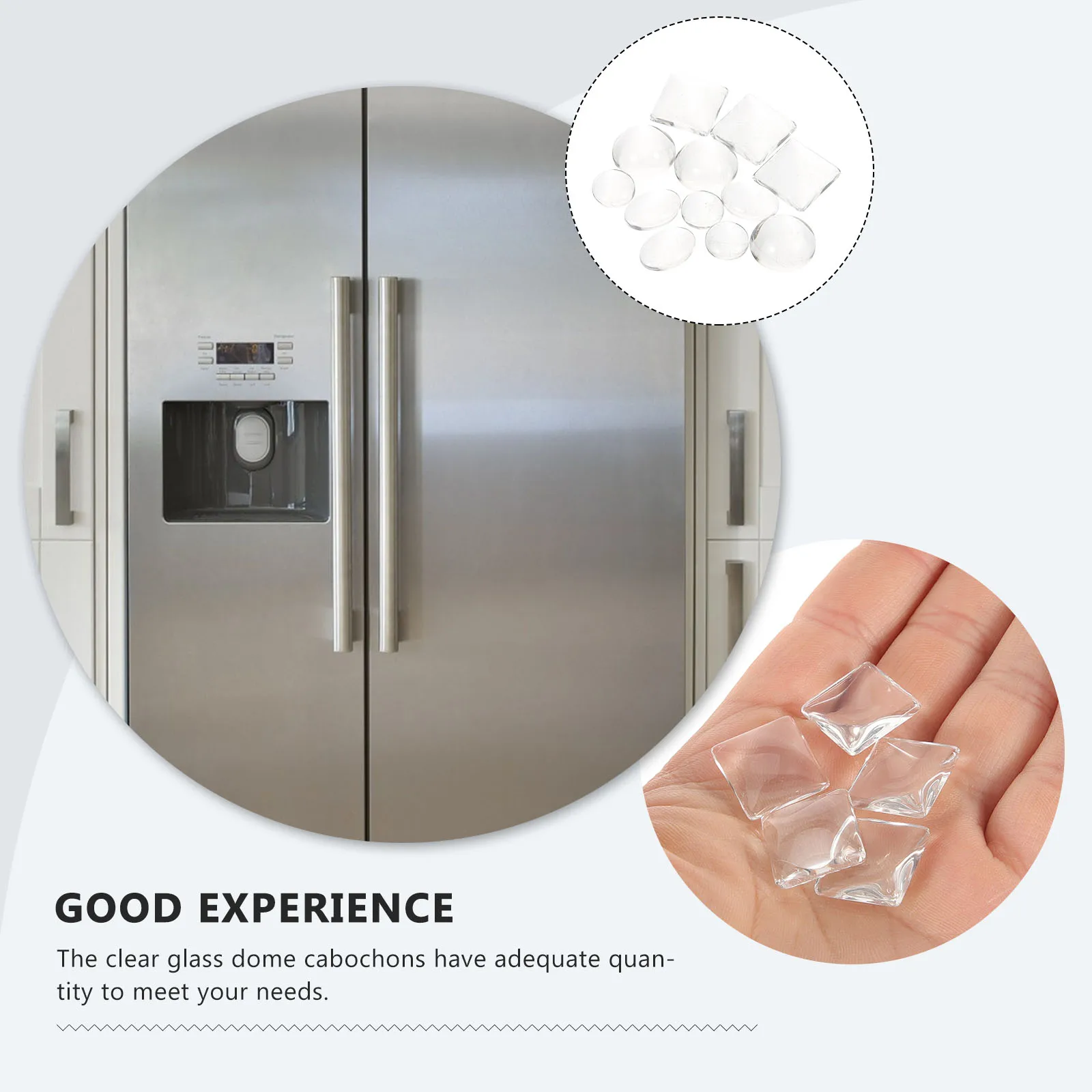 

200pcs Crystal Cover Plates Transparent Glass Cabochon Multi-Use Dome For Diy Fridge Magnets Craft Making Clear Flat Back Dome
