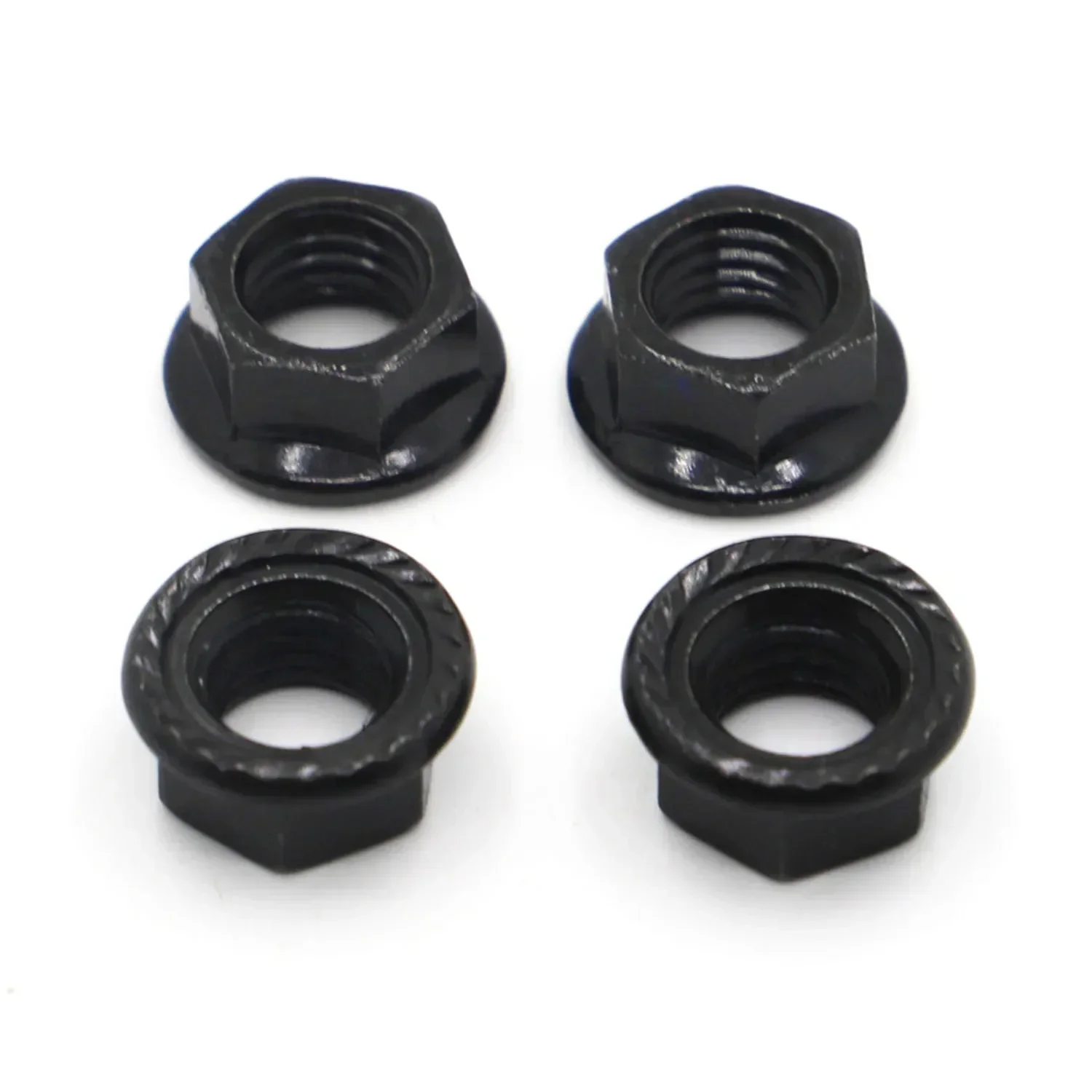 5-50pcs M3 M4 M5 M6 M8 M10 M12 Black Carbon Steel Hexagon Flange Nut Flange Lock Nut DIN6923 Serrated Slip Locking Nut