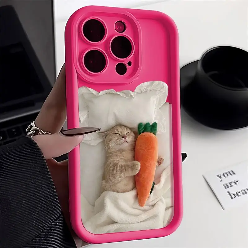 

Sleeping Cat Suitable for iPhone 16 Promax Suitable for Apple 14 Por Phone Case 12/13 All Inclusive 11 Premium 15