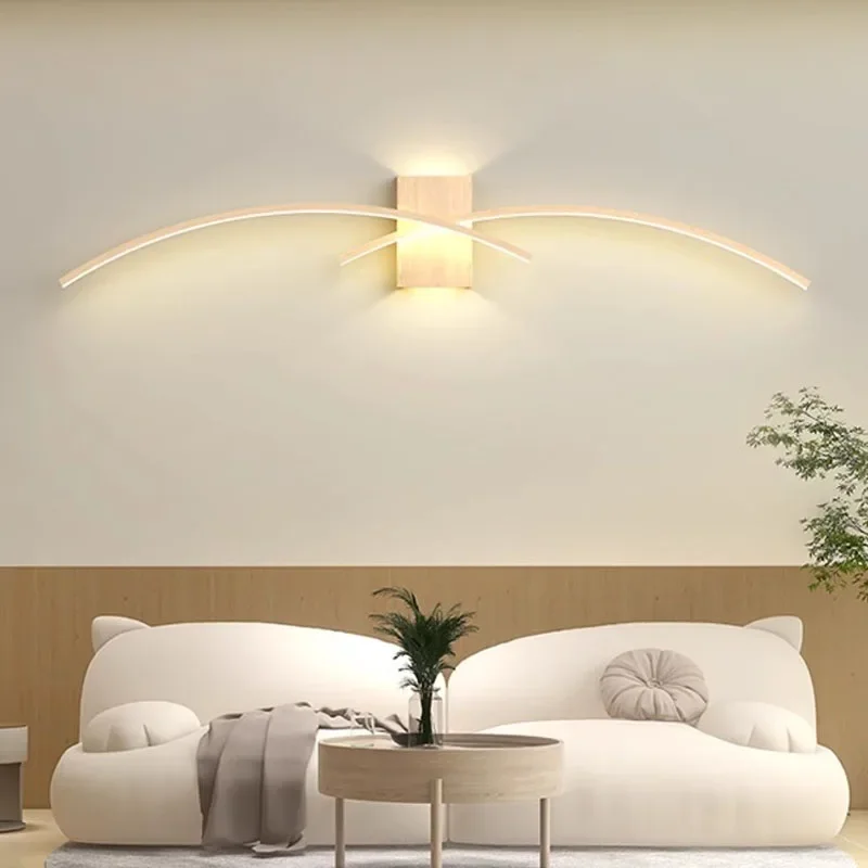 Modern LED Wall Lamp Long Strip Design For Aisle Bedside Bedroom Closets Indoor Wall Scomce Night Lamps Home Decorations Lustre