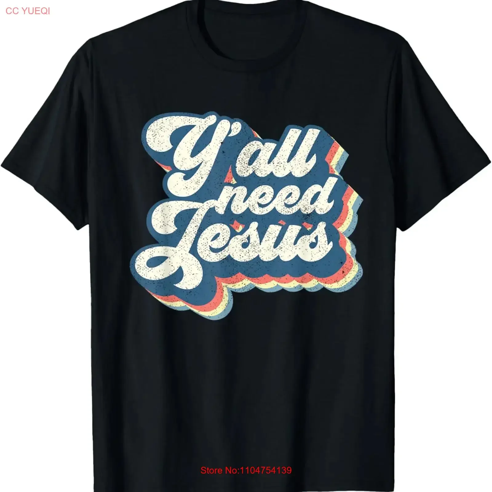 Yall Need Jesus Christian Retro 70s Christ Bible Women T Shirt vintage Washed Top For Everyday Wear Stretched fashion Soft