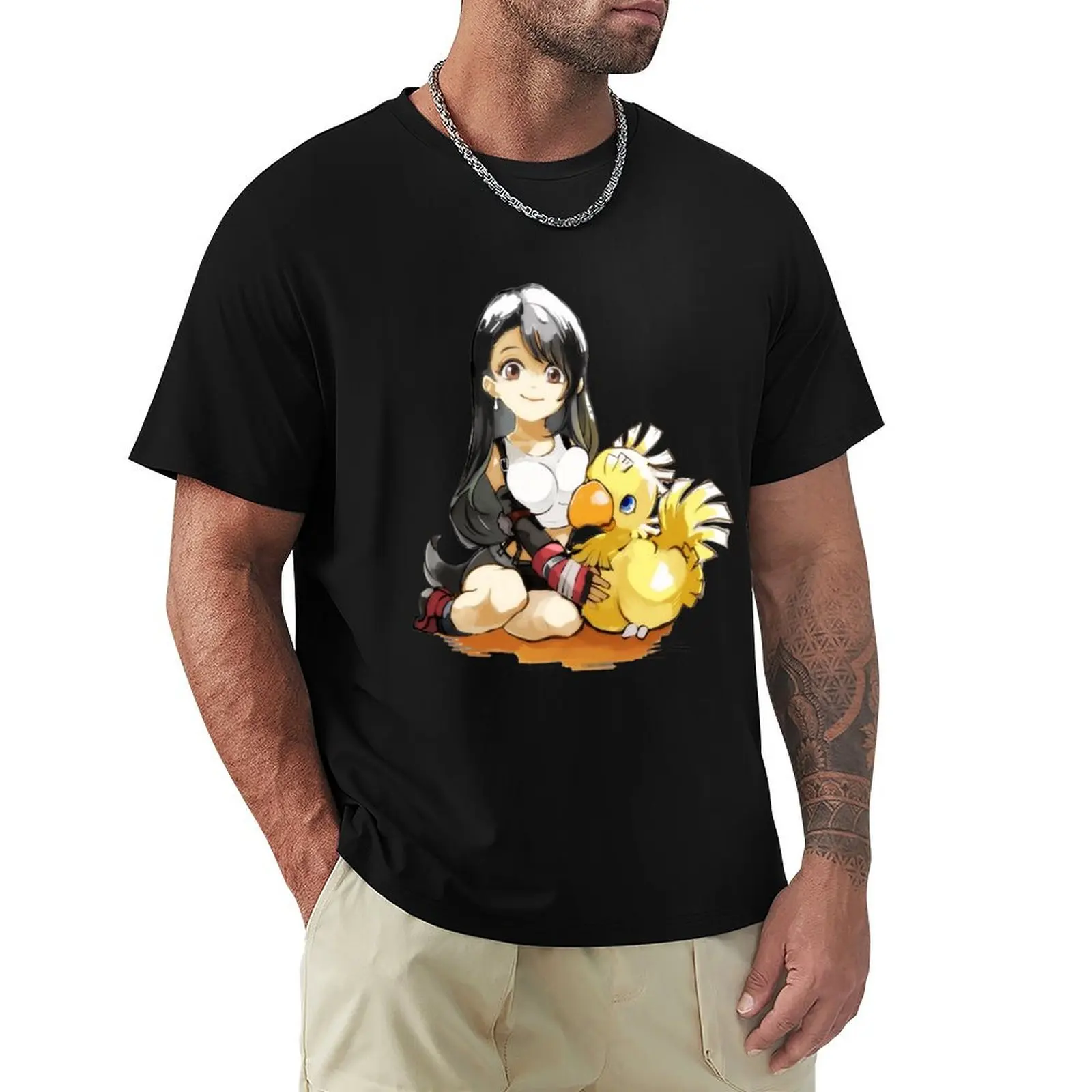 Chocobo & Tifa T-Shirt man t shirt luxury T-Shirt