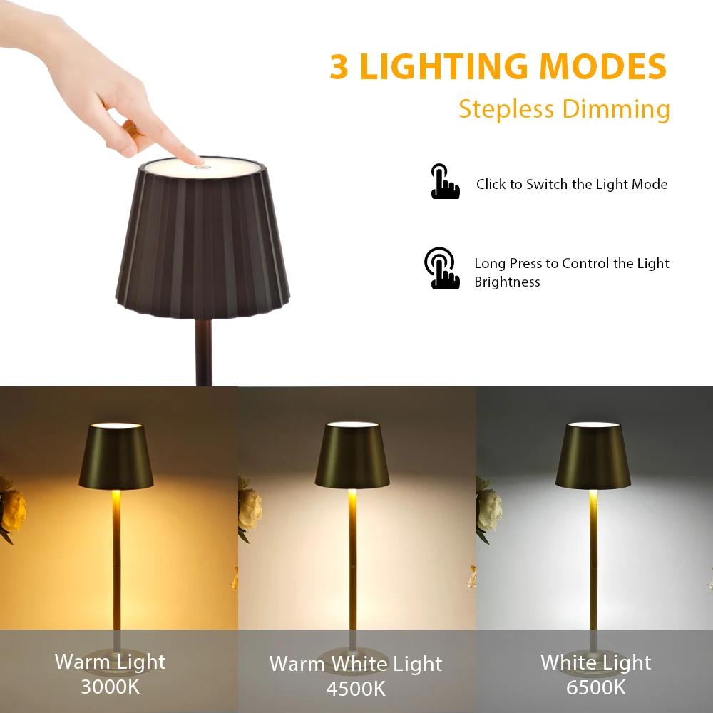 الإبداعية مكتب مطعم طاولة بار قابلة للشحن دراسة القراءة اللمس Led مكتب ضوء مصباح USB شحن ميناء اللاسلكي #3