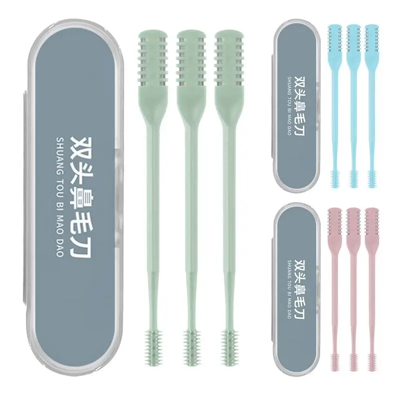 

Машинка для стрижки волос в носу 3X, триммер для волос в носу из нержавеющей стали, двухсторонний инструмент для бритья, портативные ножницы для волос в носу для мужчин