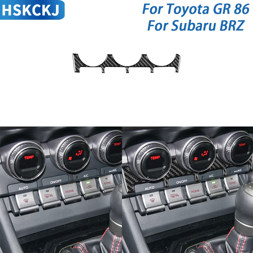 

For Toyota GR 86 For Subaru BRZ 2020+ Real Carbon Fiber Interior Sticker Central AC Control Cover Frame Decorative Accessories