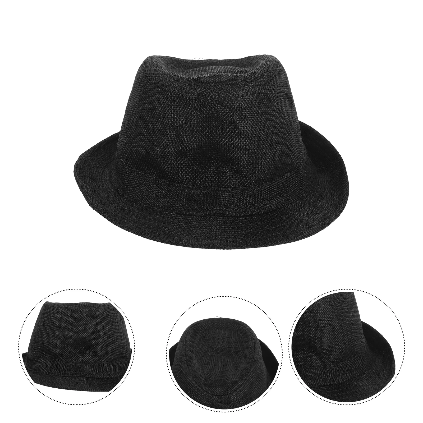 Kinderen Fedora Hoeden Heren Kinderen Dansvoorstelling Hoed voor Omtrek 58 cm (Zwart) Fedora hoeden voor kinderen