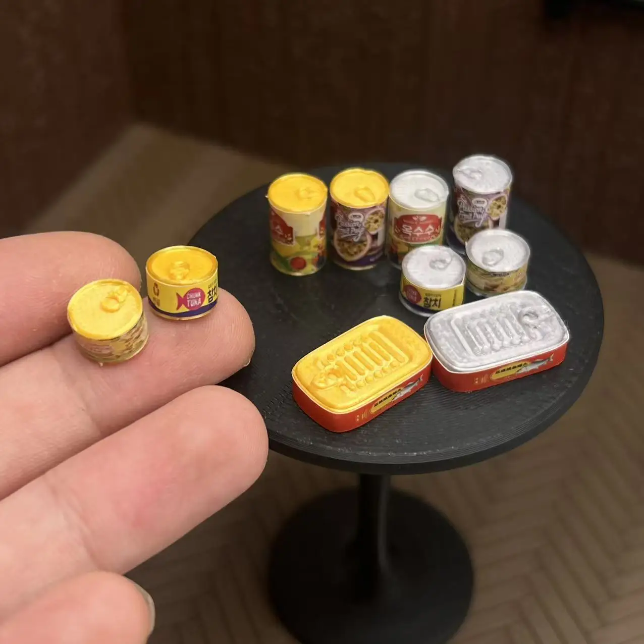 5pcs Mini Canned Food Can with Sticker Models 1:12 Miniature Scene Accessories Props Desktop Decoration Ornaments Home Decor