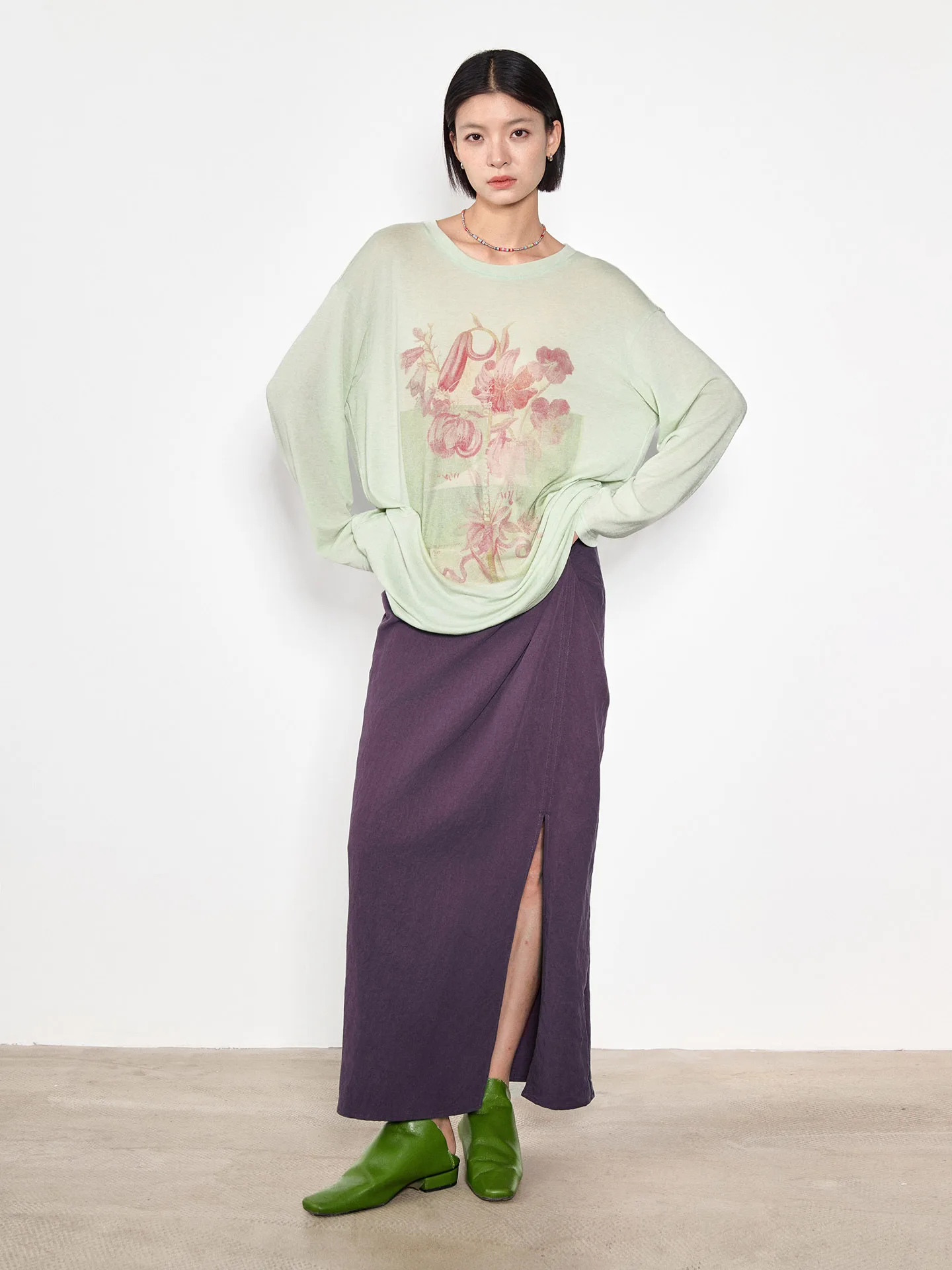 

Юбка женская повседневная из шелка и нейлона с высокой талией, асимметричным узлом и разрезом...