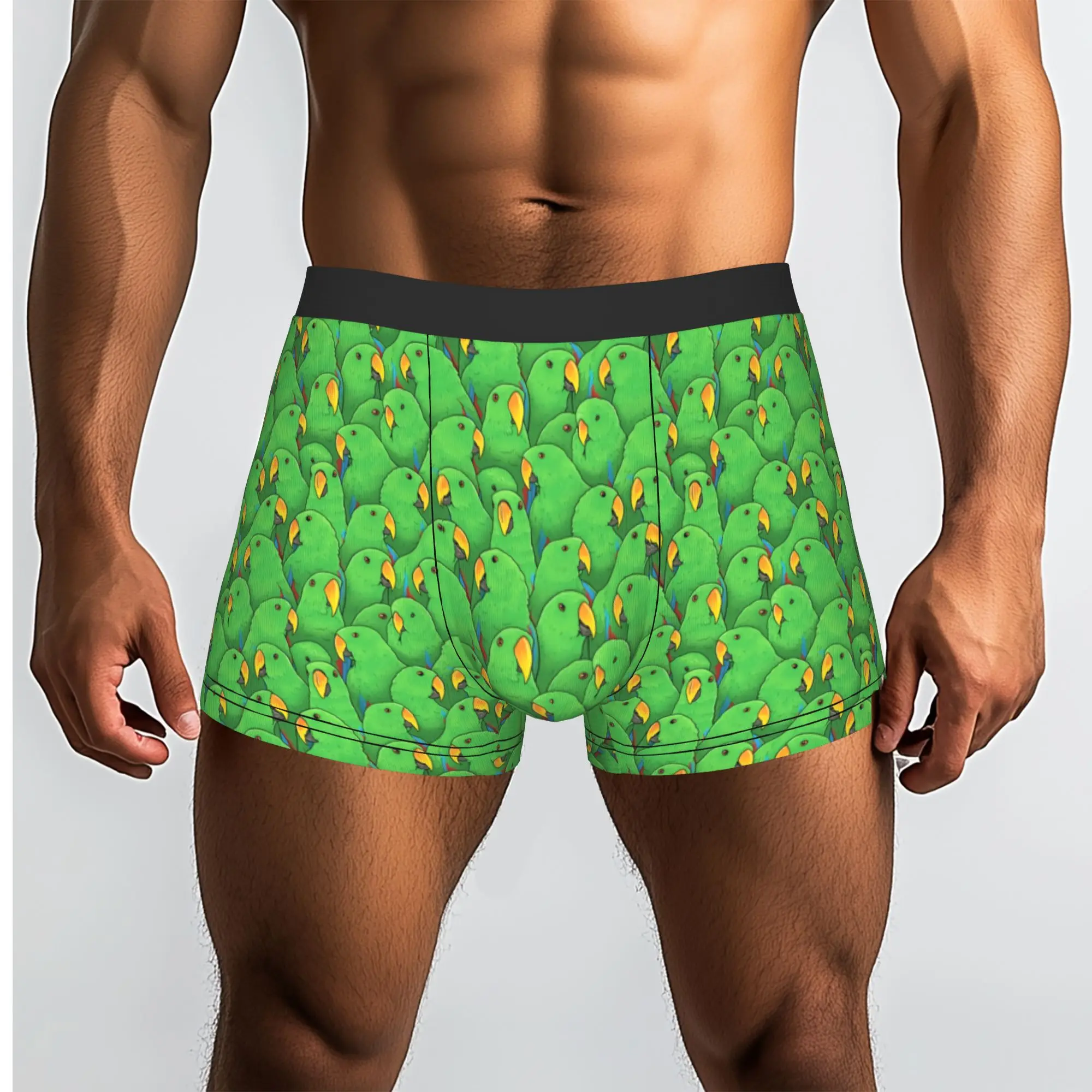 Customized Male Novelty Male Eclectus Parrots Pattern Underwear  Boxer Briefs Soft Shorts Panties Underpants