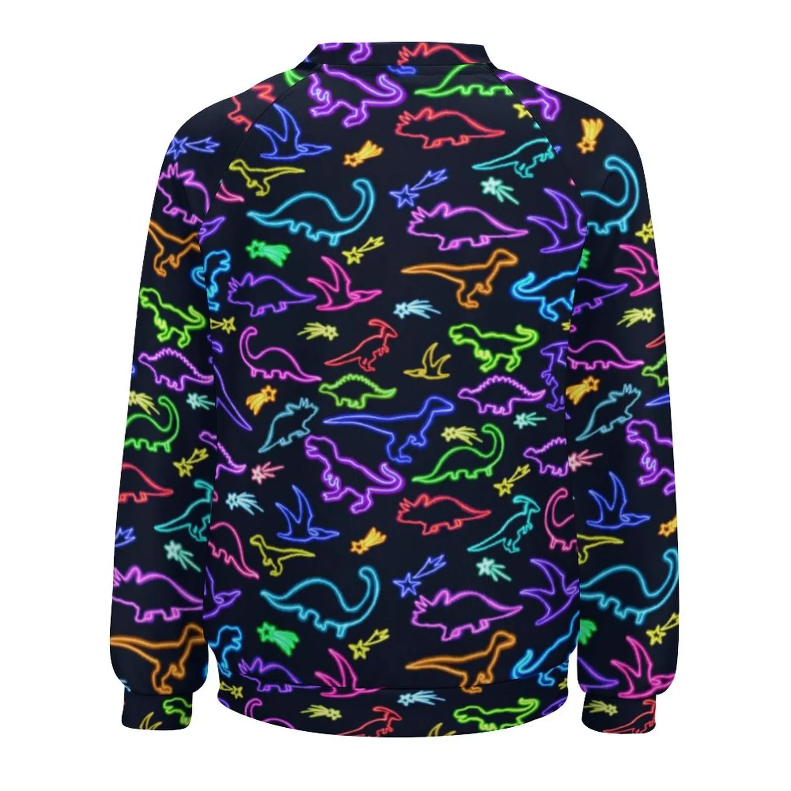 Felpe casual con dinosauri al neon Felpa con cappuccio Kawaii con stampa animalier arcobaleno primaverile Felpe grafiche Hip Hop oversize a maniche lunghe da donna