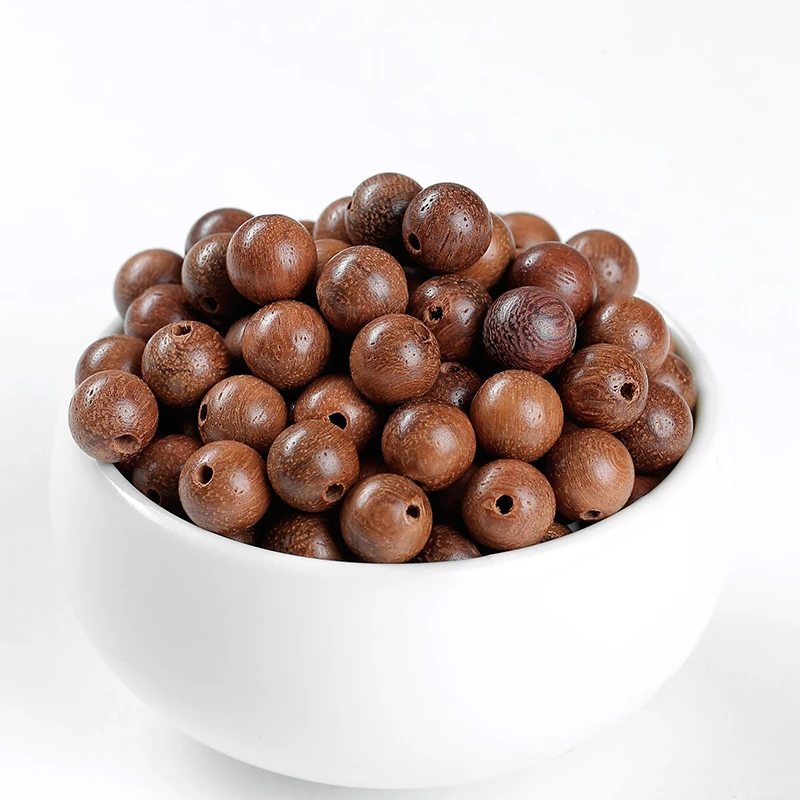 6/8/10/12mm Burmese Rosewood Wooden Spacer Beads Black Round Balls Natural Wood Loose Beads For DIY Making Accessories