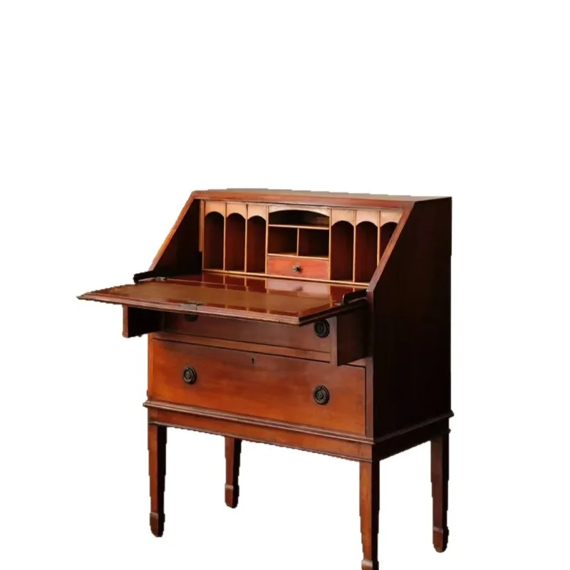 

Medieval solid wood flip dressing table household bedroom bedside storage storage chest shooting display cabinet