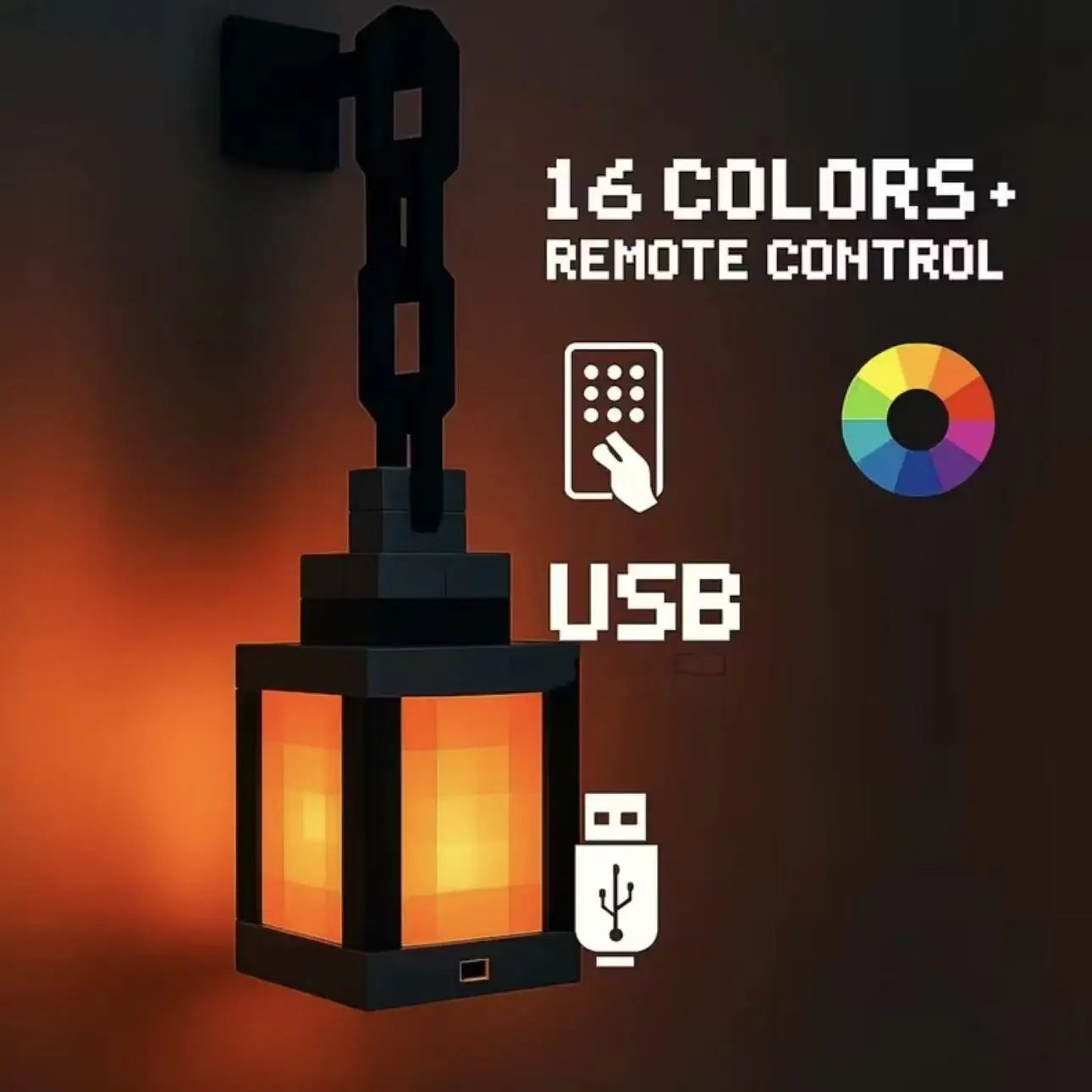 16 لون RGB الحائط جو ضوء الليل مع جهاز التحكم عن بعد بكسل نمط ضوء الليل منضدية زخرفة DIY بها بنفسك ديكور داخلي