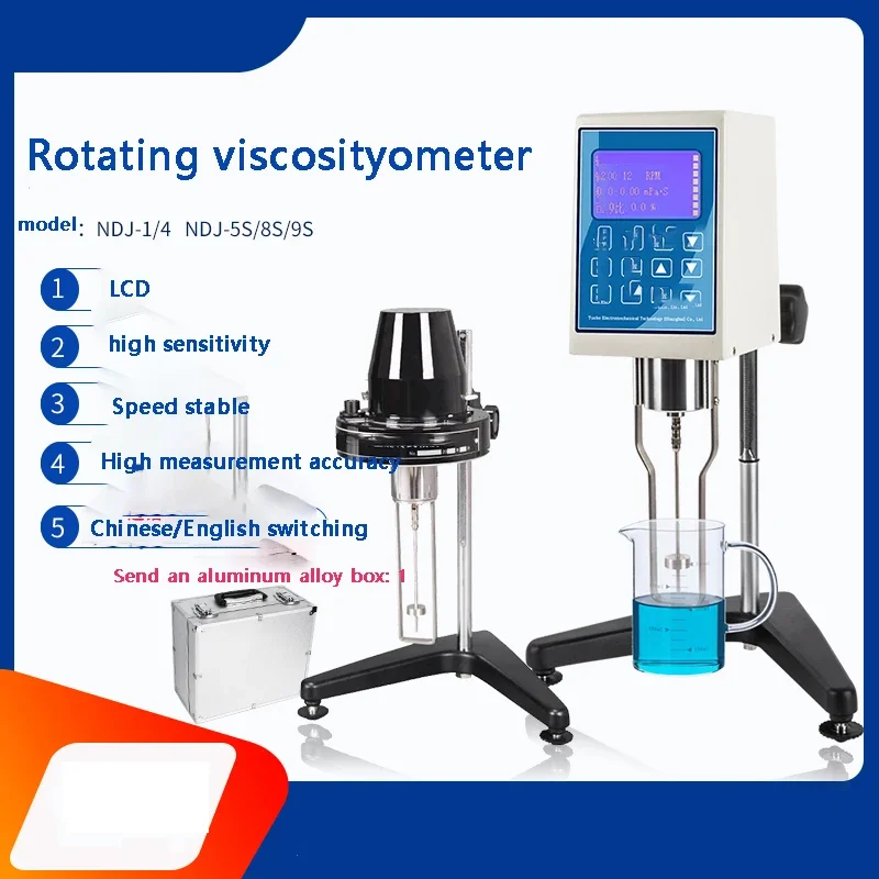 Penguji viskositas presisi tinggi NDJ-1/5S/8S/9S pointer tampilan digital viscometer putar alat pengukur cat
