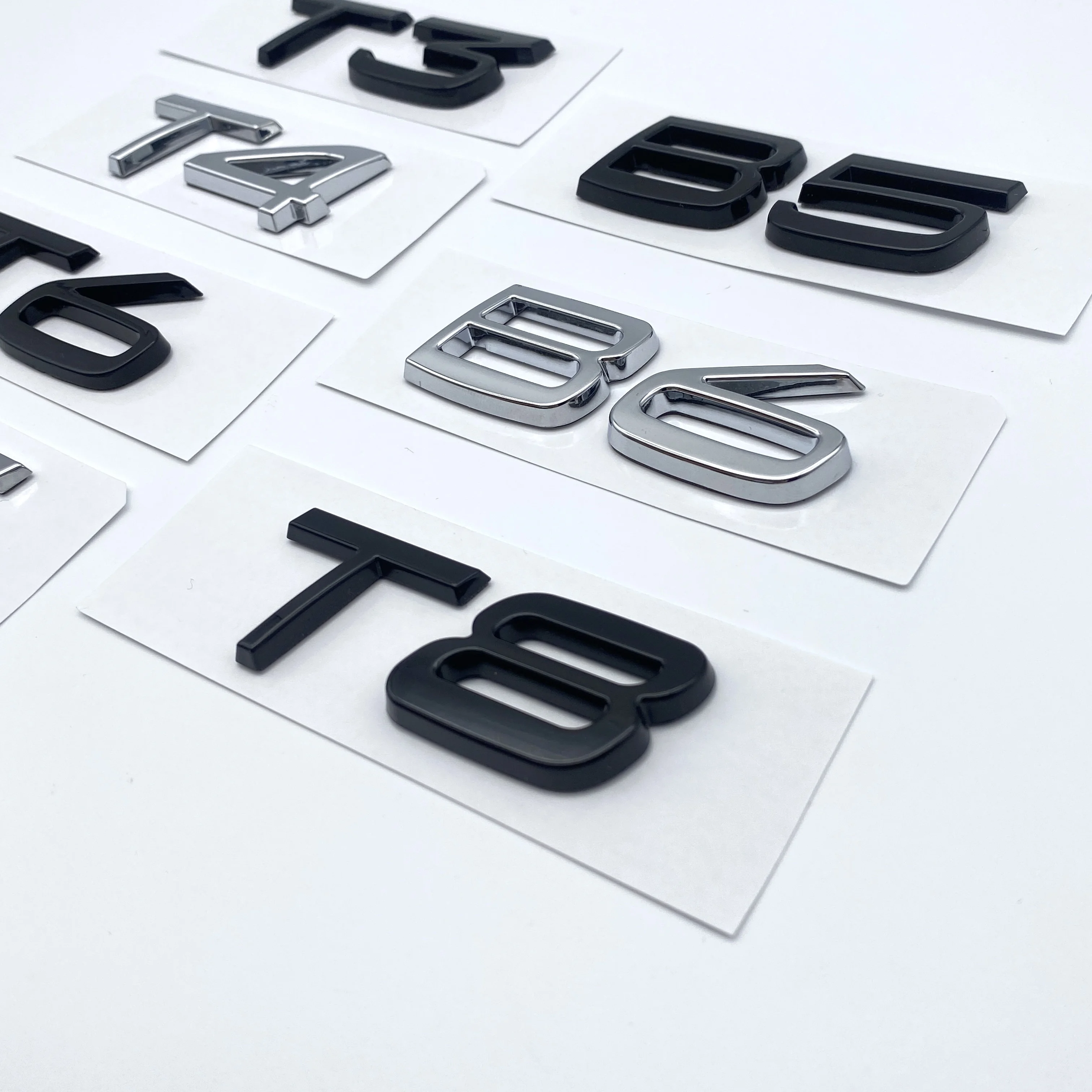 

ABS 3D Stereoscopic Chrome Black S90 T4 T5 T8 Emblem Car Sticker For B3 B4 B5 B6 Series Letters Numbers Trunk Lid Badge