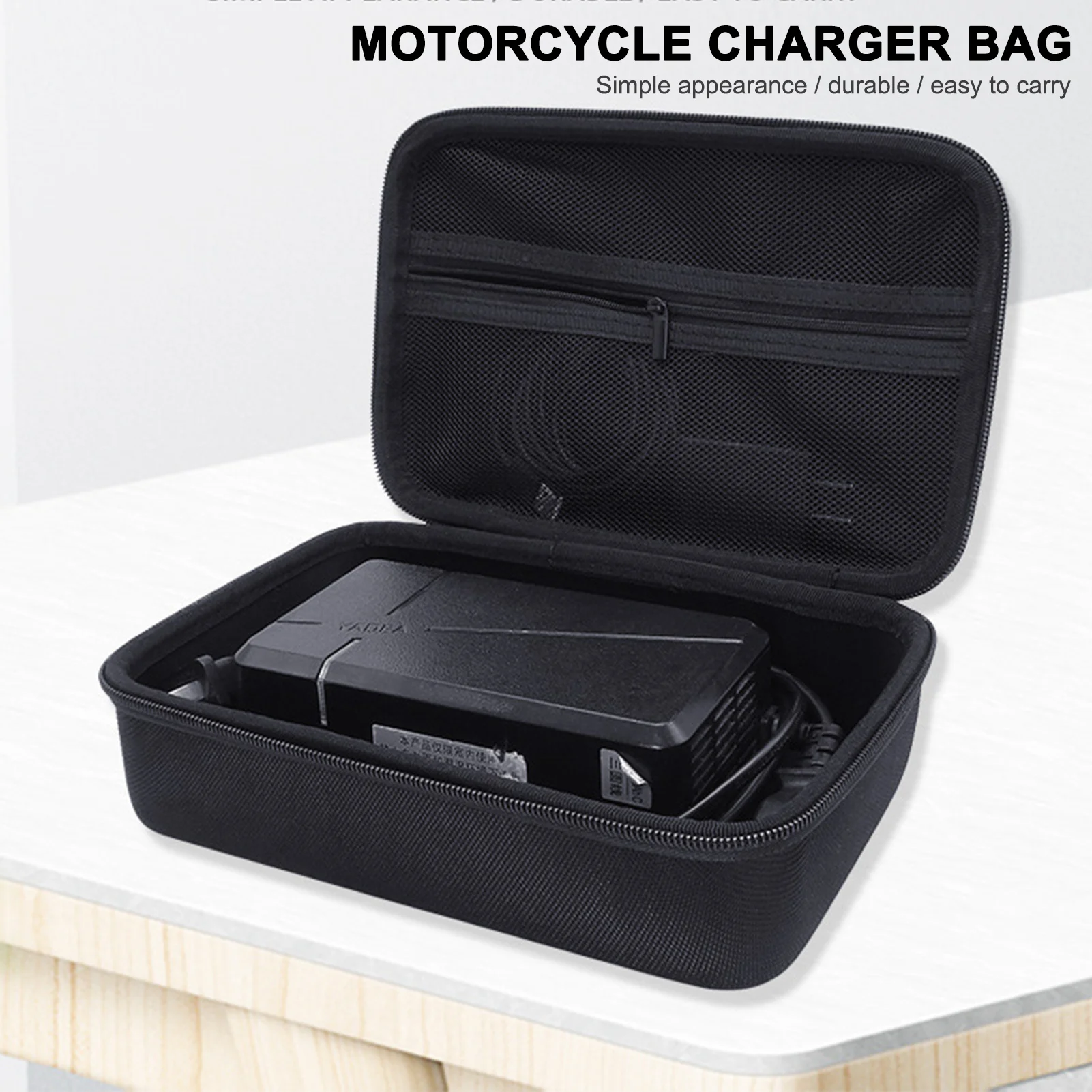 Hard EVA Case Storage Bag Impact Resistant Travel Motorcycle Charger Storage Bag Shockproof Electric Car Power Handheld