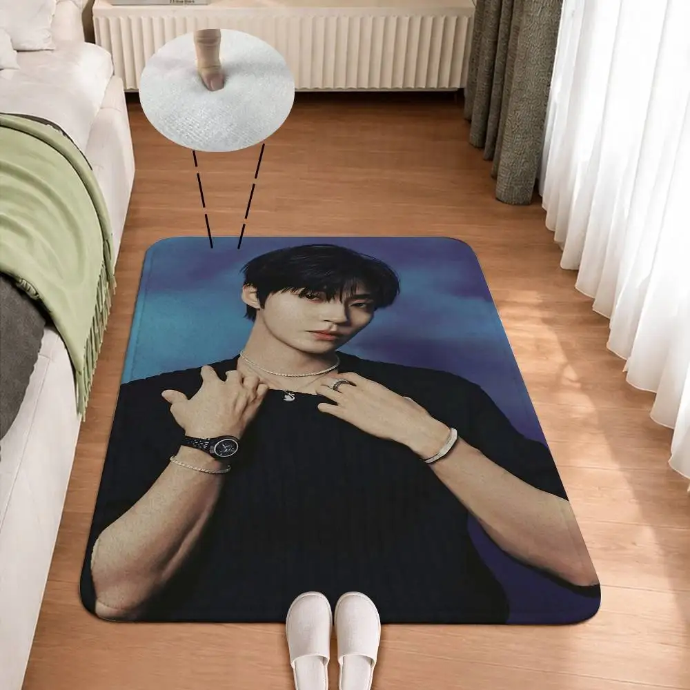 H-Hwang In-youp Actor True Beauty Short Plush Bathroom Door Mat, Hallway Decor Rug, Home Entry Welcome Floor Mat