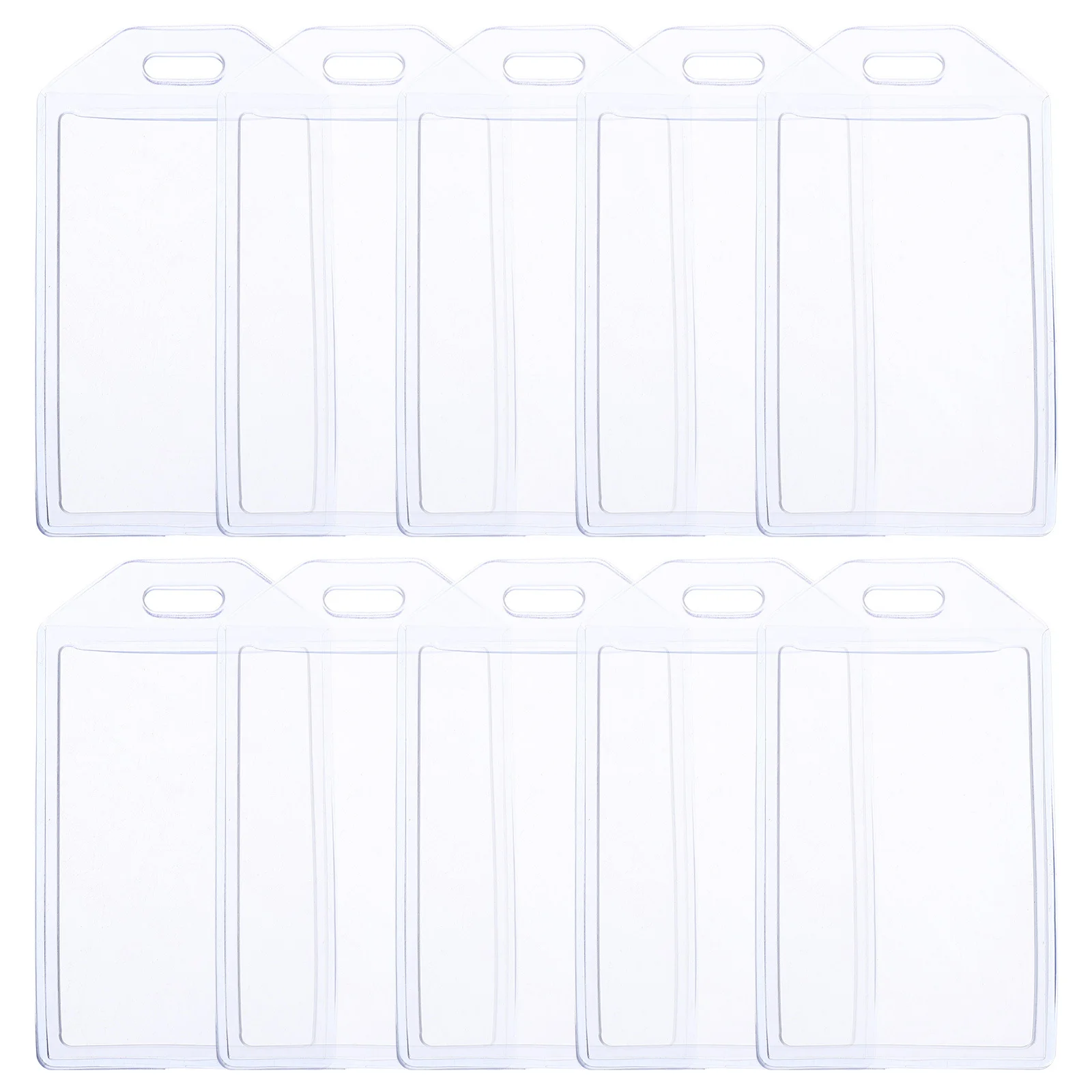 

10Pcs Waterproof Id Card Holders Clear PVC Badge Sleeves for Travel Luggage Tags Suitcases Business Name Identification