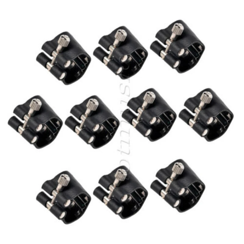 10 Pcs Professional BB Clarinet Ligature Black Leather Clarinet Parts Durable Musical Instrument Accessories